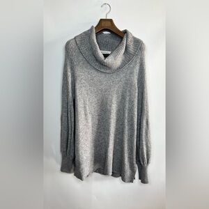 Anthropologie Paloma Knit Tunic Sweater | Gray Cowl Neck | Cozy Chic | Medium